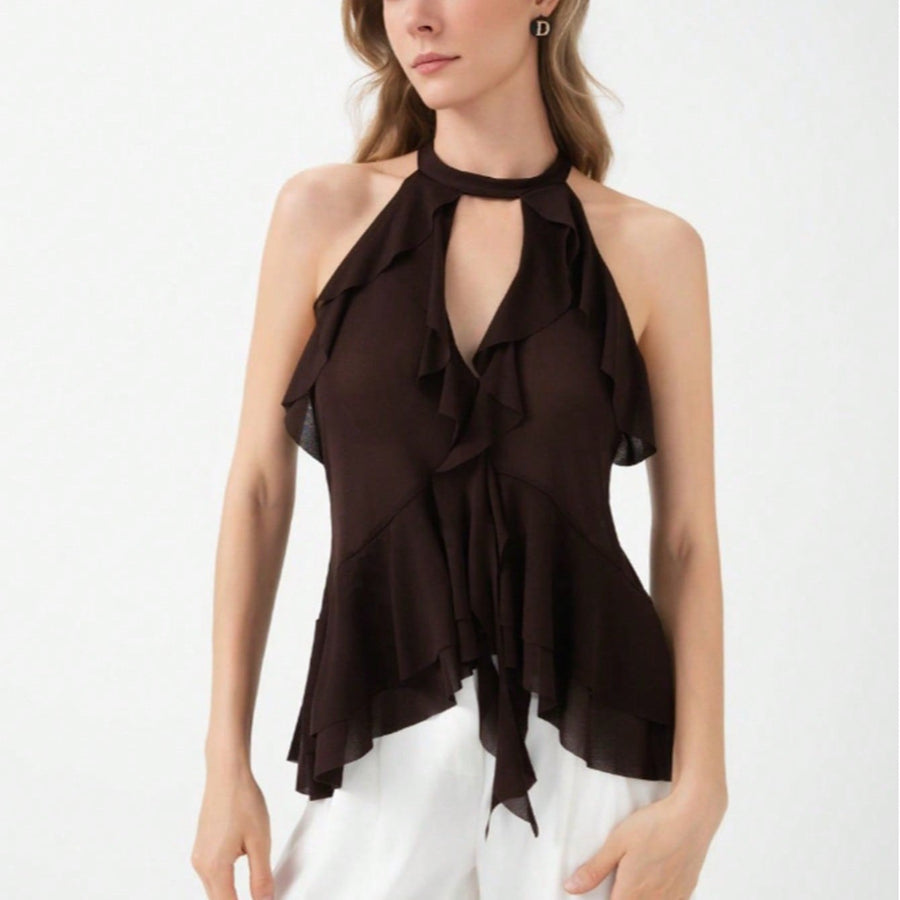 Maxine Elegant Top with Ruffles