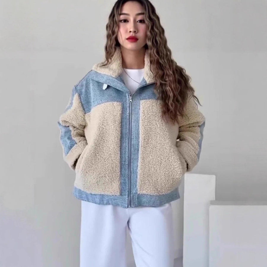 Maxine Jacket with Hood in Beige