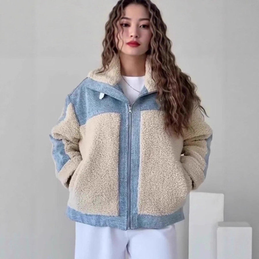 Maxine Jacket with Hood in Beige