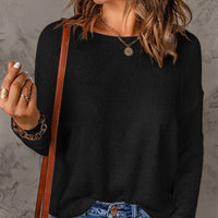 Maxine Knit Sweater with V-Neck in Black