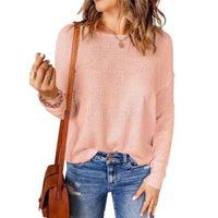 Maxine Knit Sweater with V-Neck in Hautfarbe