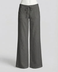 Maya Linen Trousers with Pockets in Black