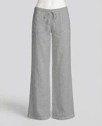 Maya Linen Trousers with Pockets in Grey