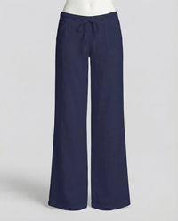 Maya Linen Trousers with Pockets in Navy