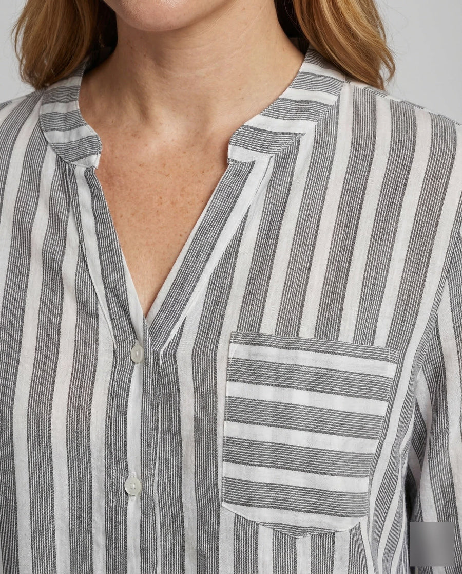 Maya Relaxed Tunic with Stand Collar