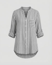 Maya Relaxed Tunic with Stand Collar in Black