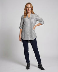 Maya Relaxed Tunic with Stand Collar
