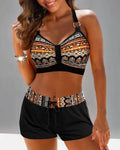 Maya™ Geometric Pattern Bikini with High Elastic Waist