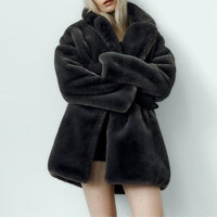 Mayla Coat with Oversized in Dark Grey