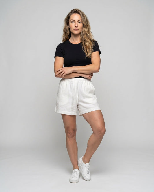 Mayla Comfortable Linen Shorts with Elastic Waist