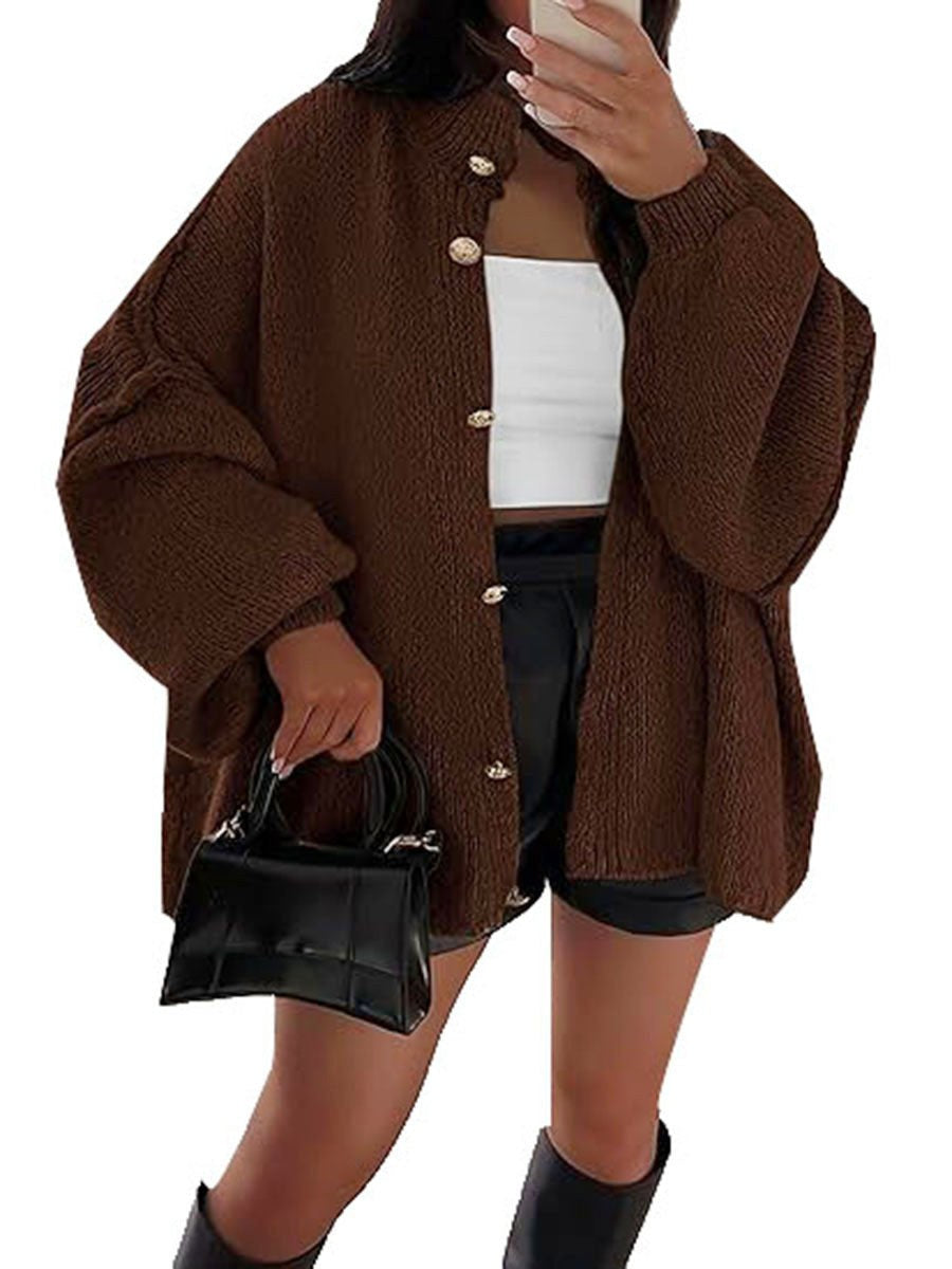 Mayla Knit Cardigan in Dark Brown