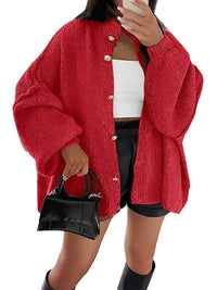 Mayla Knit Cardigan in Red