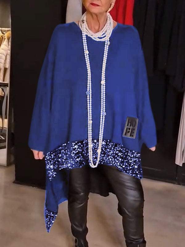 Meera Elegant Knit Top in Blue