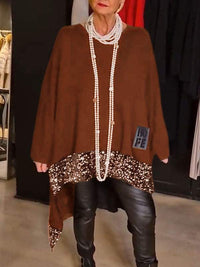 Meera Elegant Knit Top in Brown