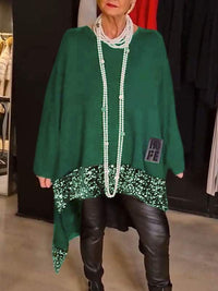 Meera Elegant Knit Top in Green