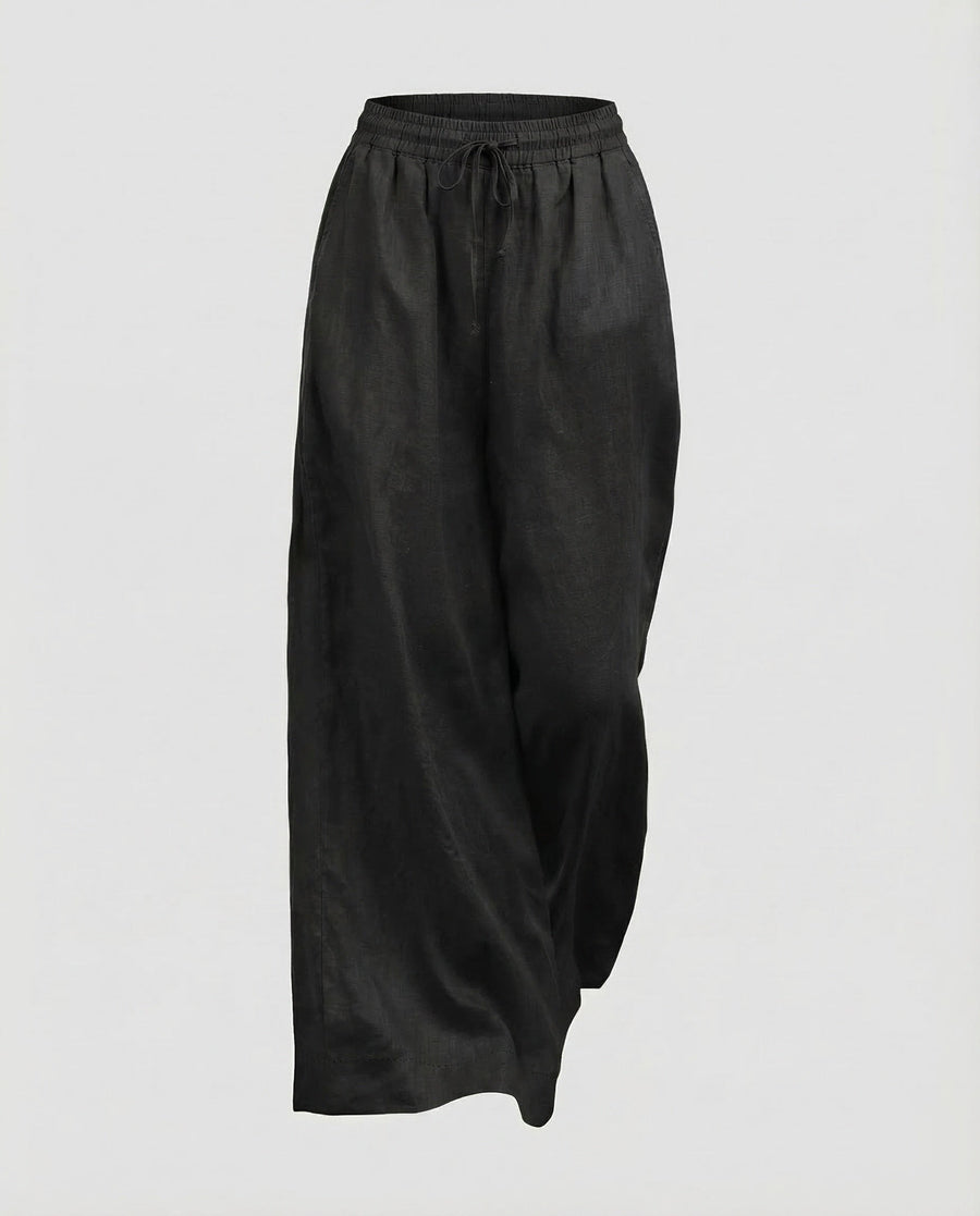 Meera Linen Trousers in Black