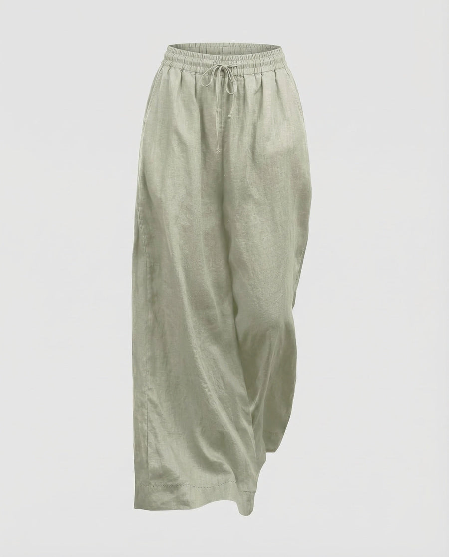 Meera Linen Trousers in Grey