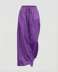 Meera Linen Trousers in Purple