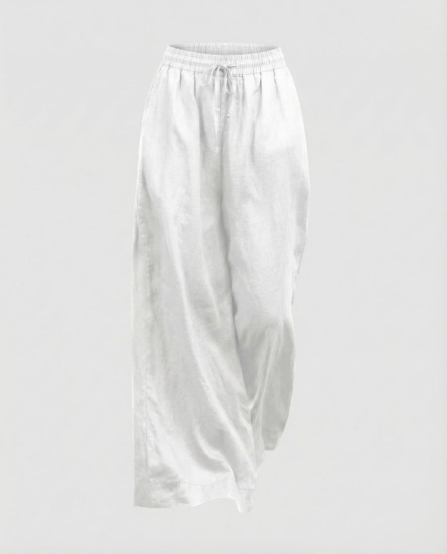 Meera Linen Trousers in White