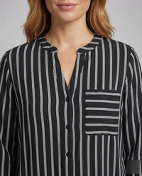 Meera Shirt with Stand Collar and Striped