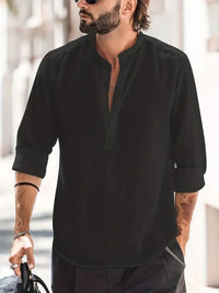 Mees Linen Shirt in Black