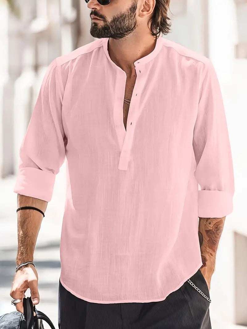 Mees Linen Shirt in Pink