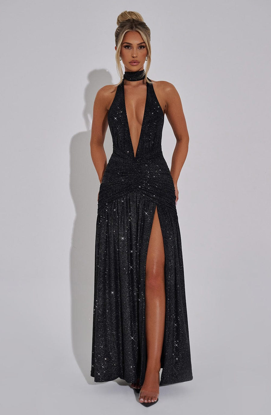 Tilly Maxi Dress – Black Sparkle