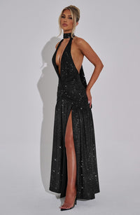Tilly Maxi Dress – Black Sparkle