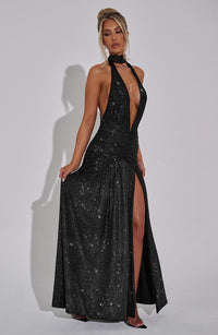 Tilly Maxi Dress – Black Sparkle