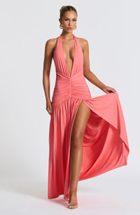Tilly Maxi Dress – Coral Pink