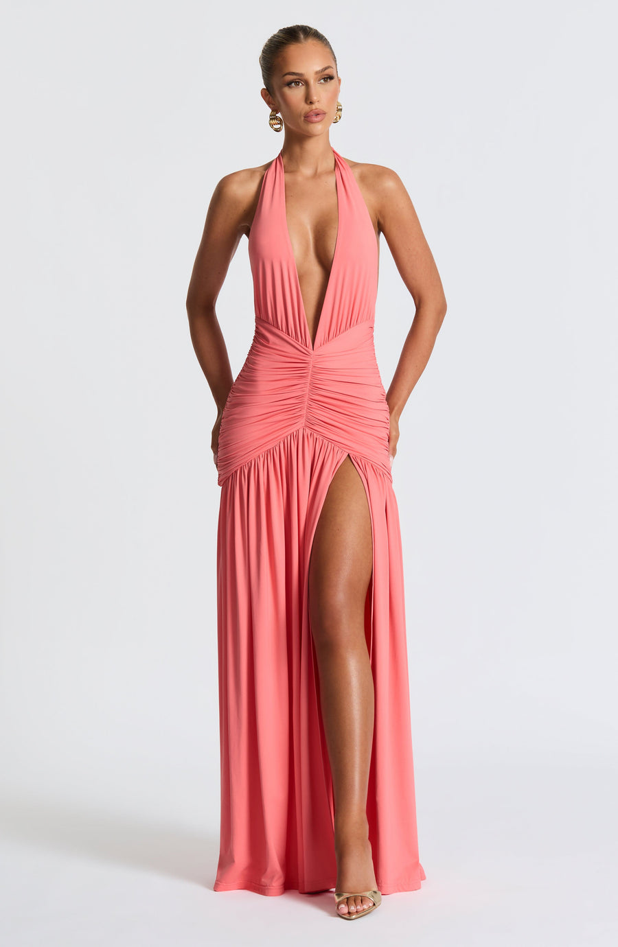 Tilly Maxi Dress – Coral Pink