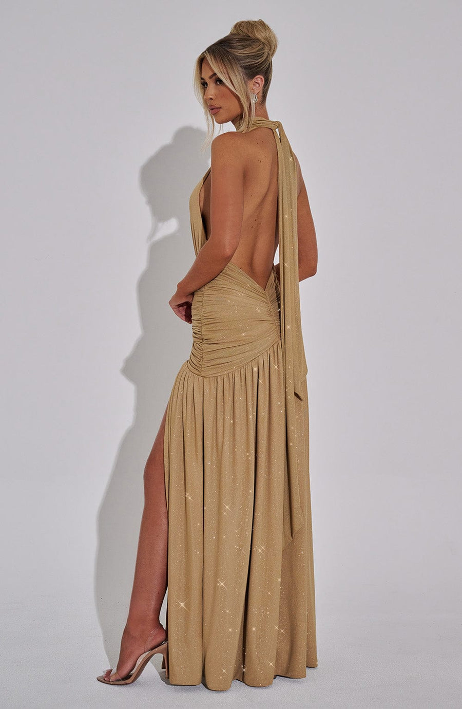 Tilly Maxi Dress – Gold Sparkle