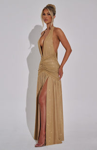 Tilly Maxi Dress – Gold Sparkle