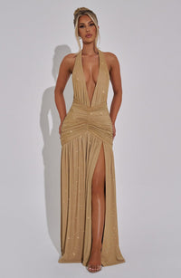 Tilly Maxi Dress – Gold Sparkle