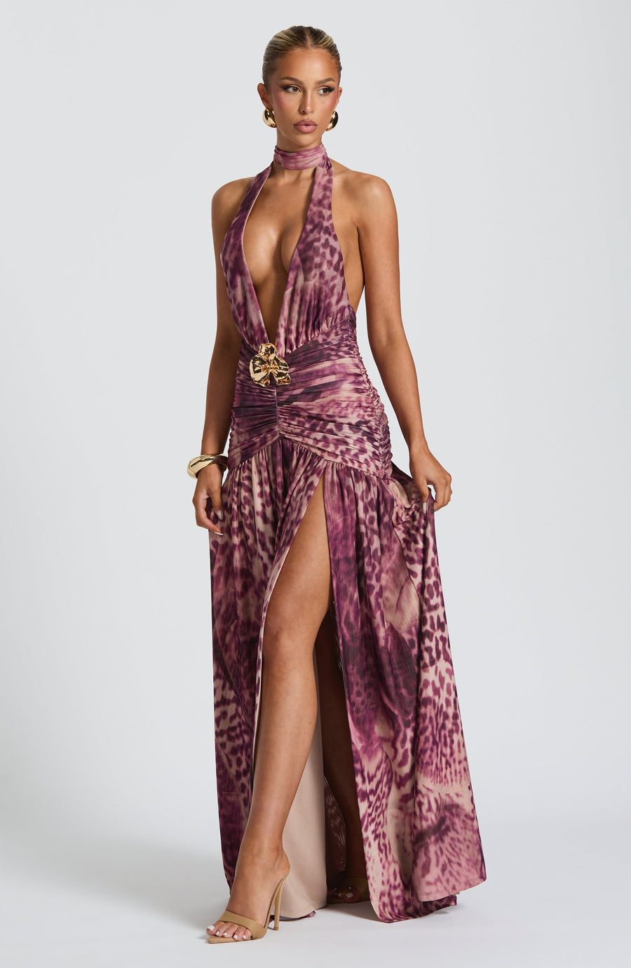 Tilly Maxi Dress – Magenta Orchid Print