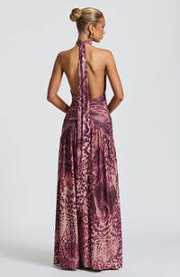 Tilly Maxi Dress – Magenta Orchid Print