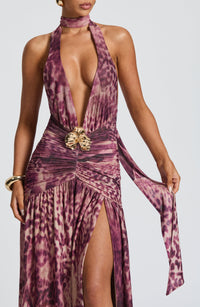 Tilly Maxi Dress – Magenta Orchid Print