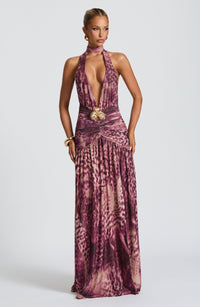 Tilly Maxi Dress – Magenta Orchid Print