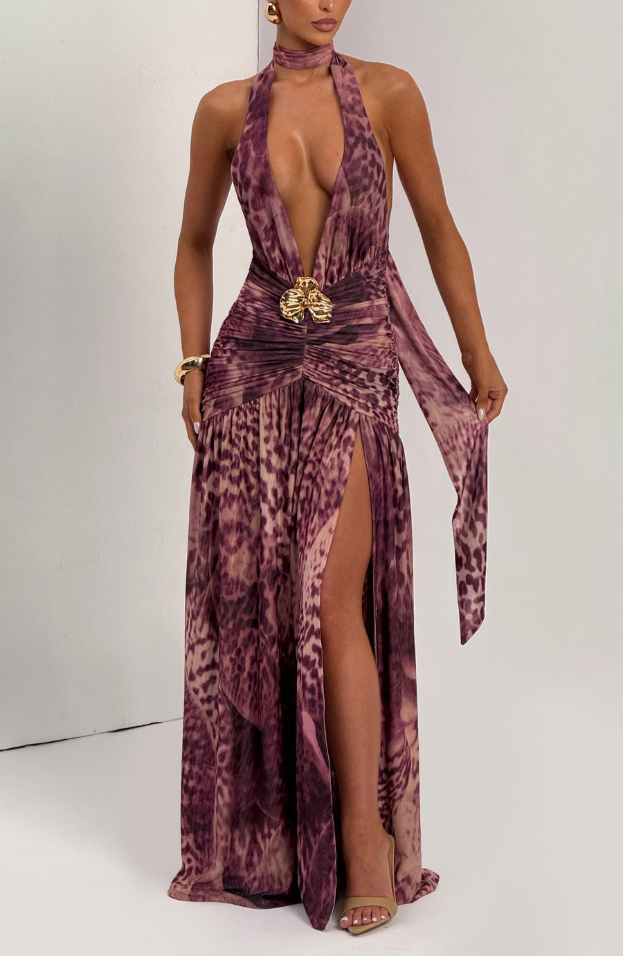 Tilly Maxi Dress – Magenta Orchid Print