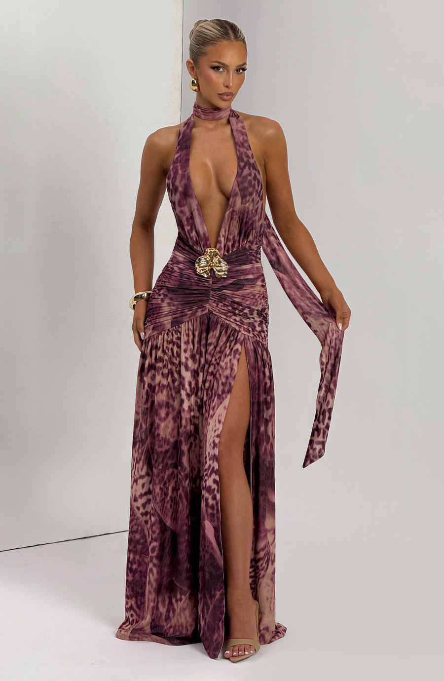 Tilly Maxi Dress – Magenta Orchid Print