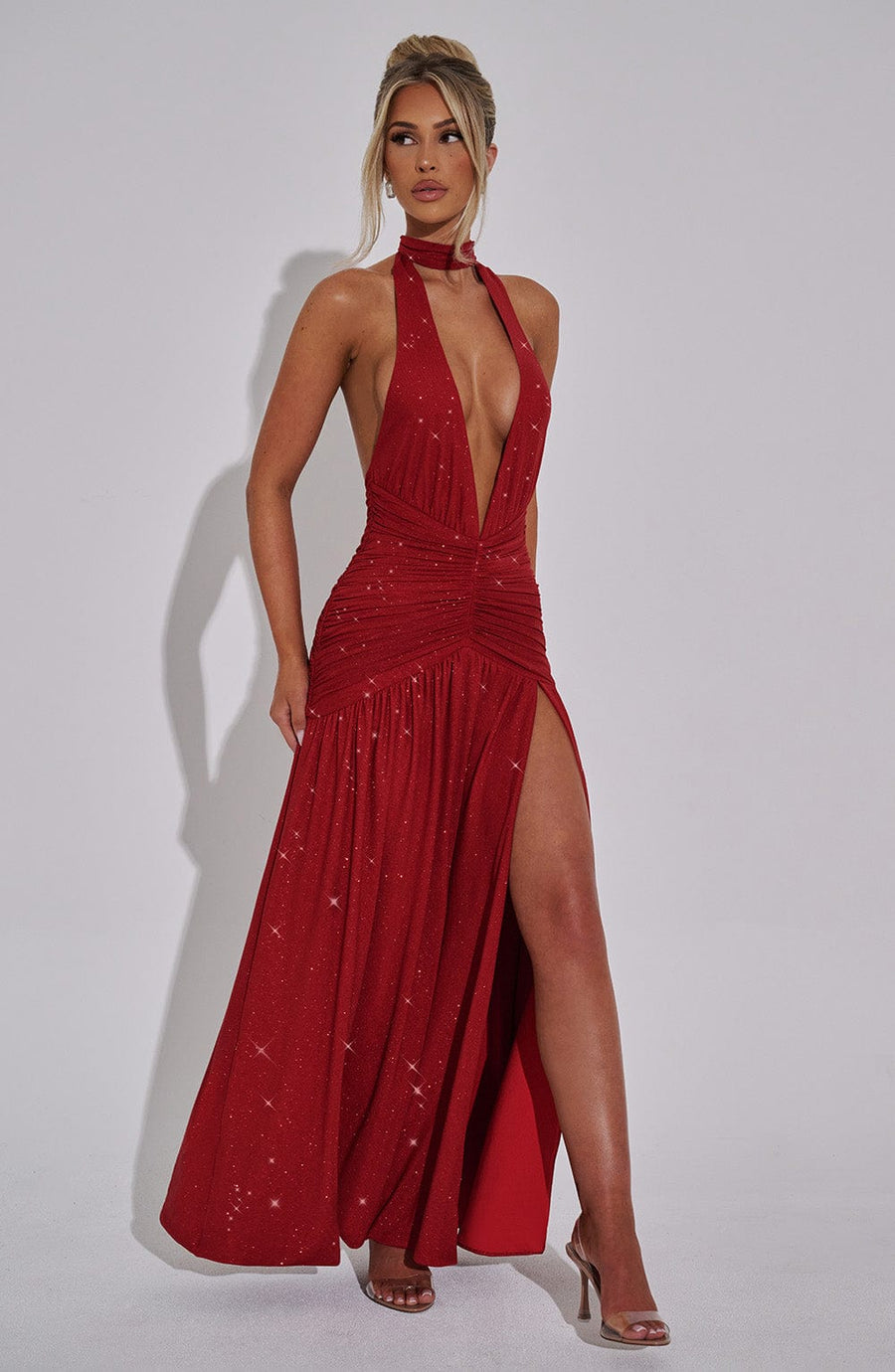 Tilly Maxi Dress – Red Sparkle