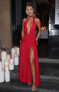 Tilly Maxi Dress – Red Sparkle