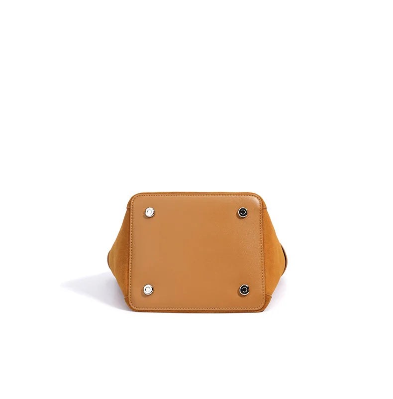 Melania Mini Suede Tote in Caramel