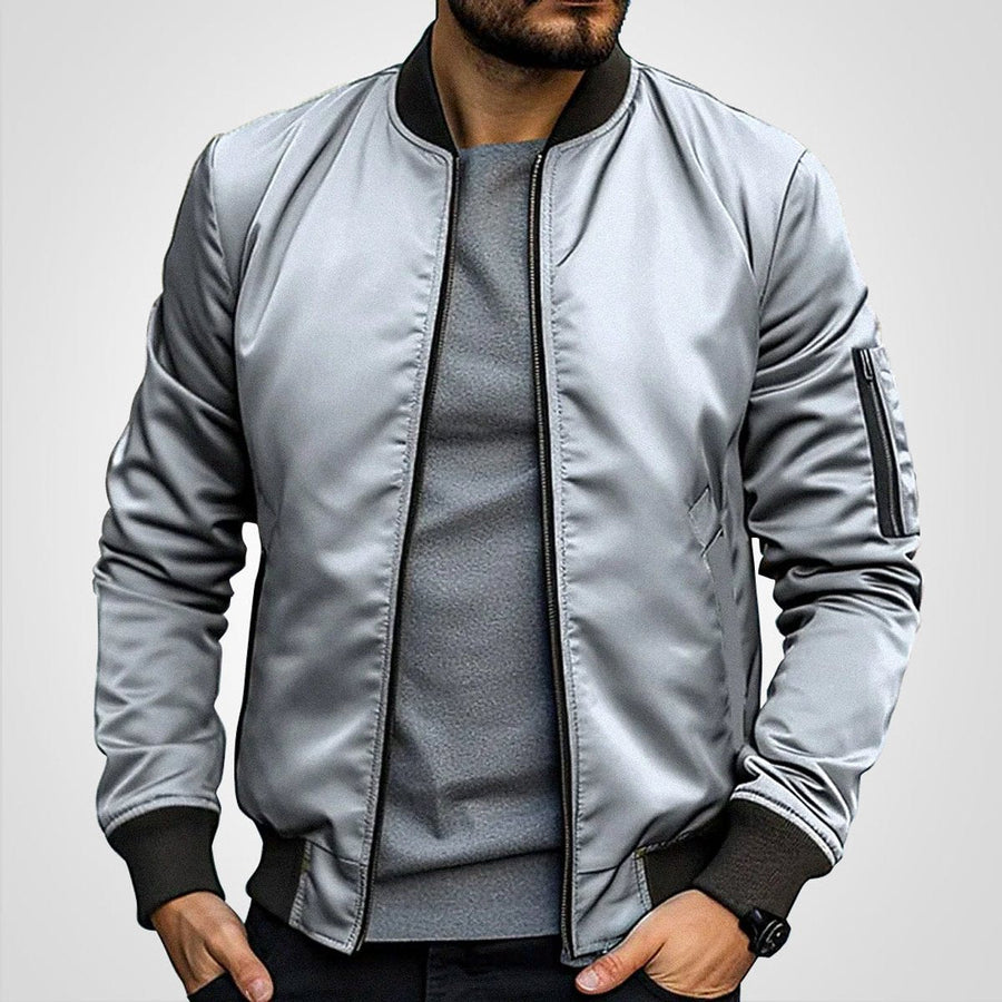 Melchior | Men's Plain Zip Bomber Jacket