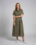 Melina Linen Dress with Belted