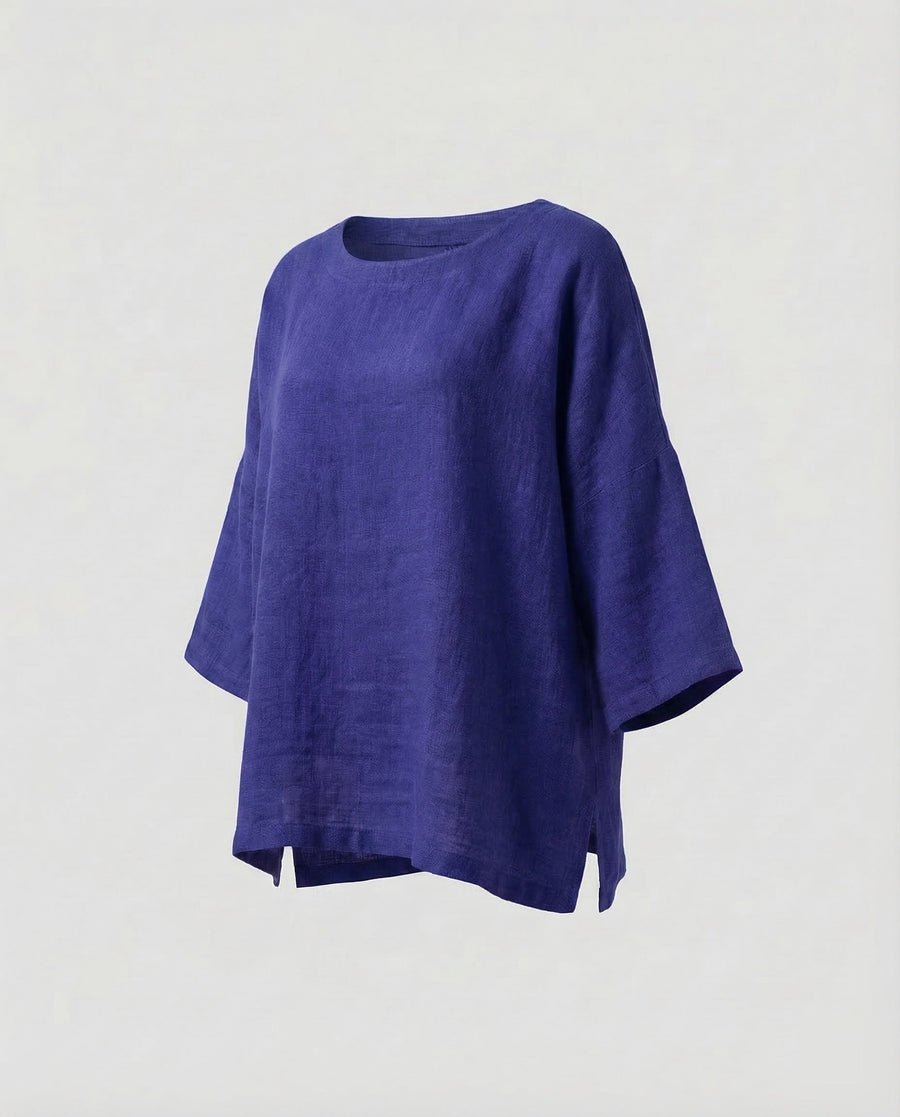 Melina Linen Tunic in Blue