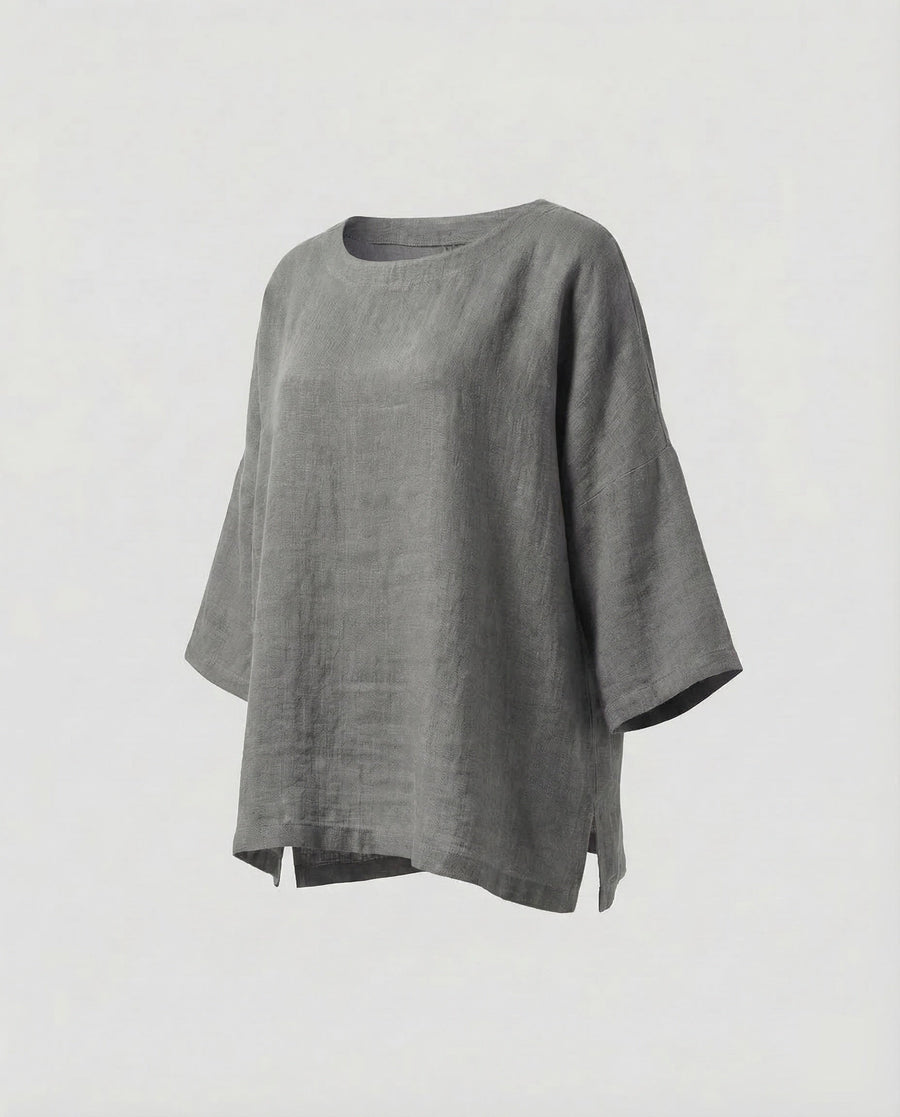 Melina Linen Tunic in Grey