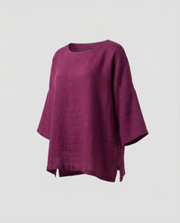 Melina Linen Tunic in Purple