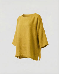 Melina Linen Tunic in Yellow