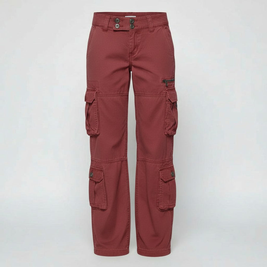 Melina Trousers with Pockets in Burgundy